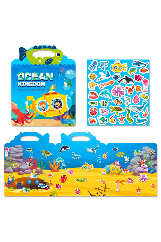 T01041463 Hot New Children Scene Stickers DIY Hand-on Puzzle Sticker Books Reusable Cartoon Animal L