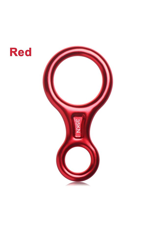 Red Rock Climbing Descender 35KN Figure 8 Word Rope Descender Climbing Ring Downhill Eight Ring Gear