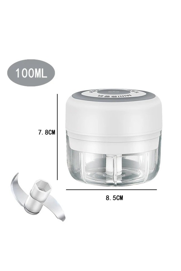 105-White100ml 100ML/250ML Electric Meat Mincer Garlic Chopper Rotate Garlic Press Crusher Vegetabl