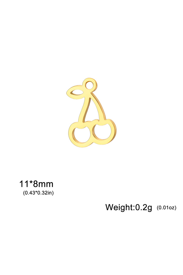 A cherry-G 5 Pieces/Pack Mini Cat Flower Jewelry Owl Cherry Star Heart Shaped Bow Stainless Steel Pe