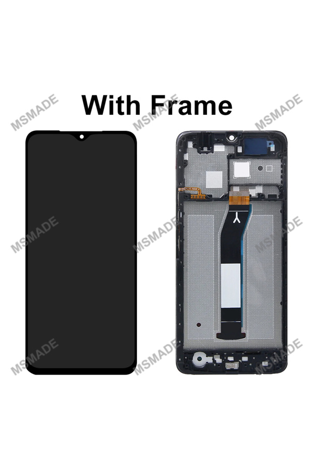 شاشة LCD 23129RN51X تعمل باللمس مع إطار باللون الأسود لهاتف Redmi A3، مجموعة محول رقمي باللون الأحمر