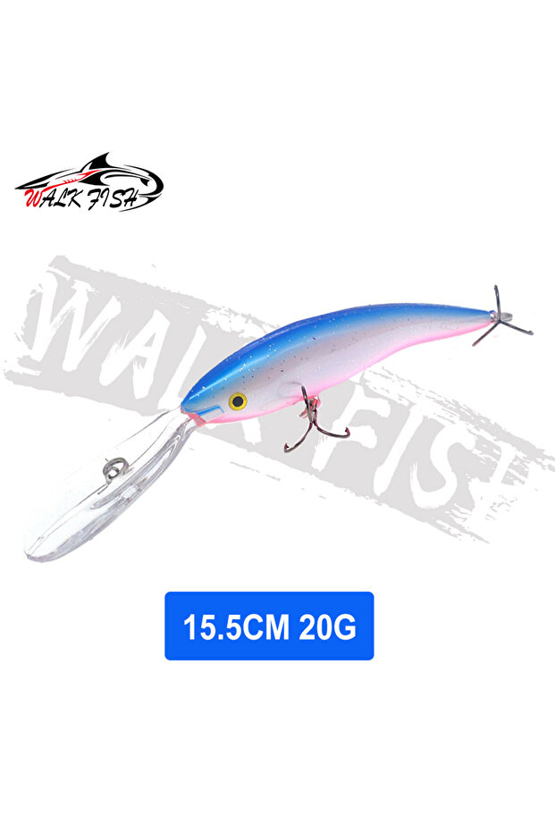 Type B-20g WALK FISH 1PCS Long Lip Minnow Fishing Lure 14g 20g Deep Wobbler Swimming Artificial Pesc