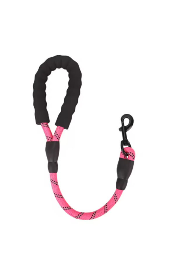 Pink Dog Leash Short Leashes for Large Dog Walking Reflective Dogs Leash Comfortable Handle Pet Chai