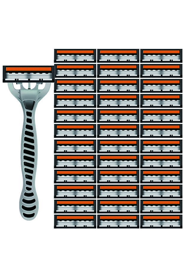 1 handle 36 blades 3-Layers Stainless Steel Blade Men Women Manual Safety Razor Hair Removal Shavin