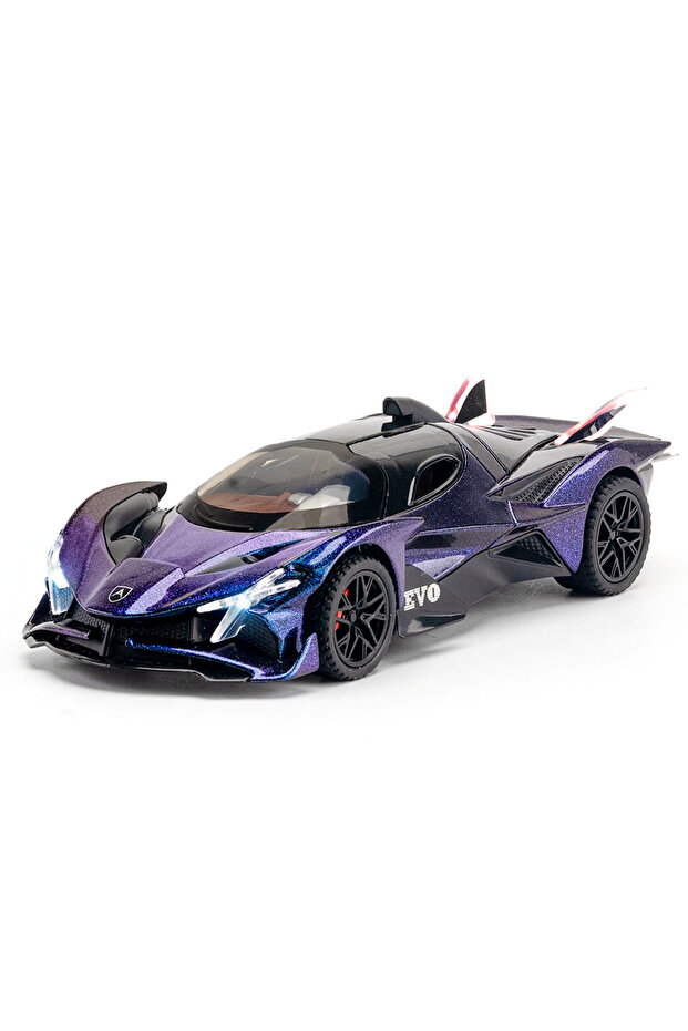 Purple 1:32 Scale Apollo EVO Car Toy Models Alloy Diecast Sports Cars Pull Back Sound Light 2 Doors