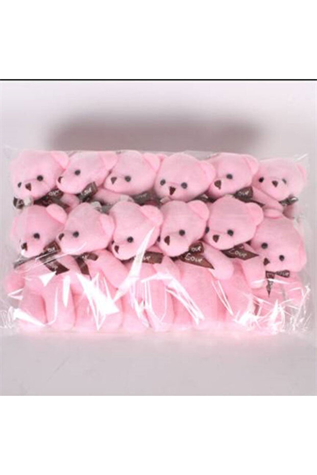 Pink 12Pcs/Lot Soft Stuffed Bear Plush Toys Mini Teddy Bear Dolls Toy Small Gift Party Wedding Keych