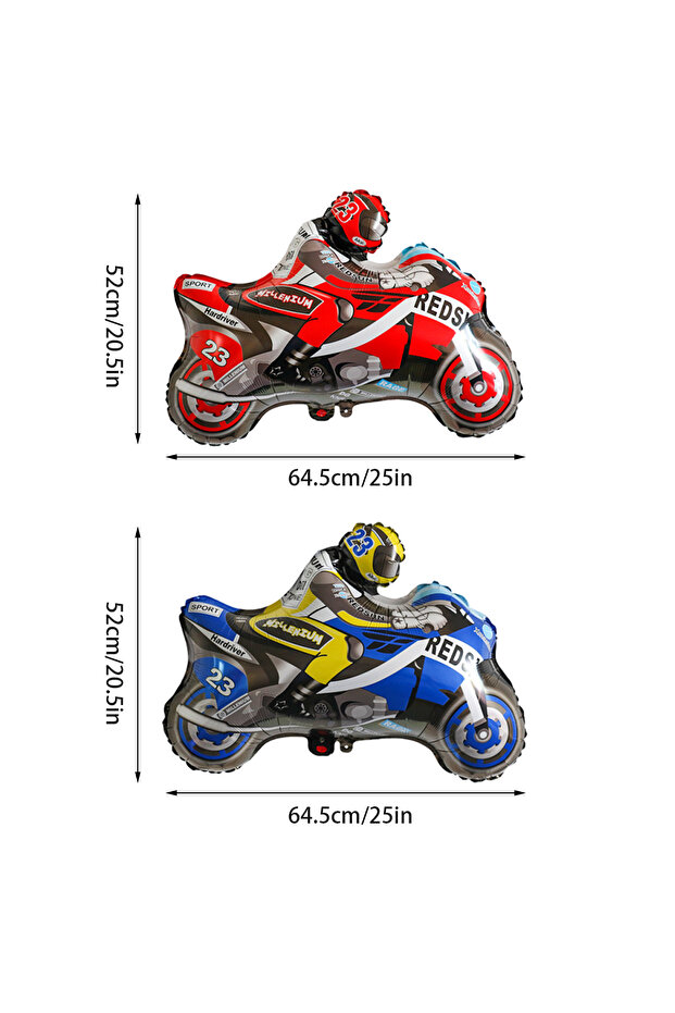 Other 2pcs 2pcs Motorcycle Racer Balloons, Red and Blue Motorcycle Foil Balloons for Birthday Party,
