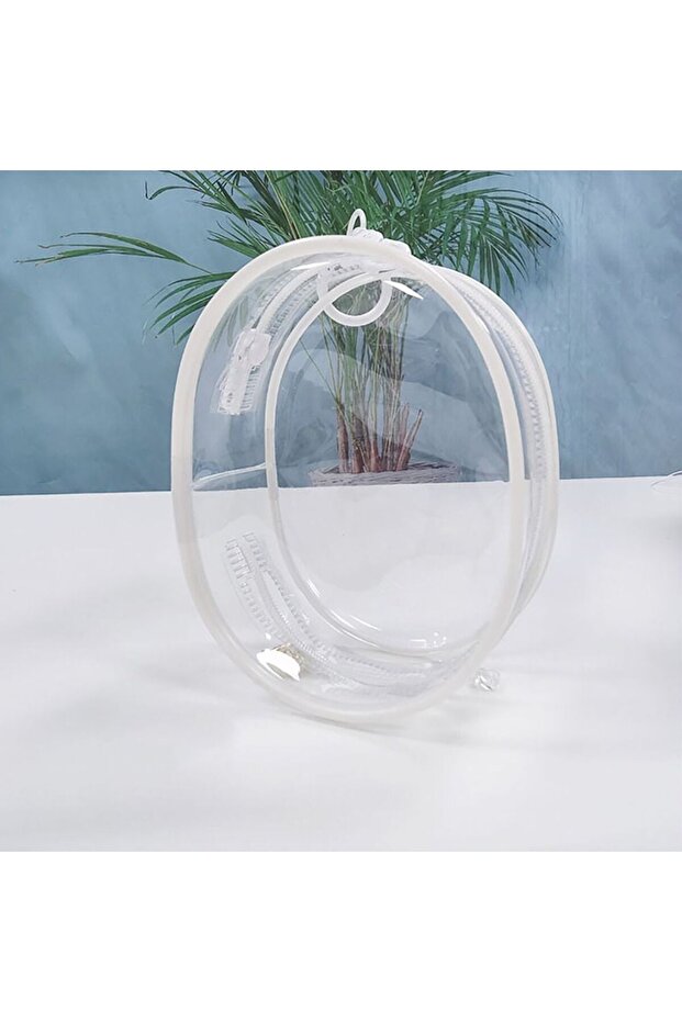 white PVC Transparent Clear Storage Case Bag Decoration Mini Doll Display Box Outdoor Bag Gift 10cm