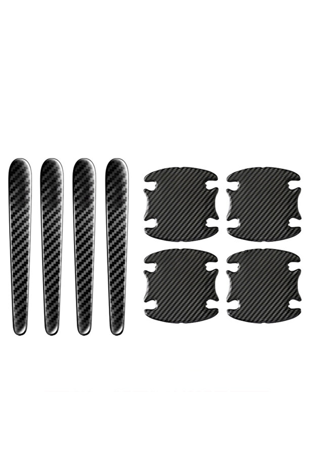 black carbon fiber 6 Car Door Handle Bowl Scratch Protective Stickers Carbon Fiber Protector Cars St