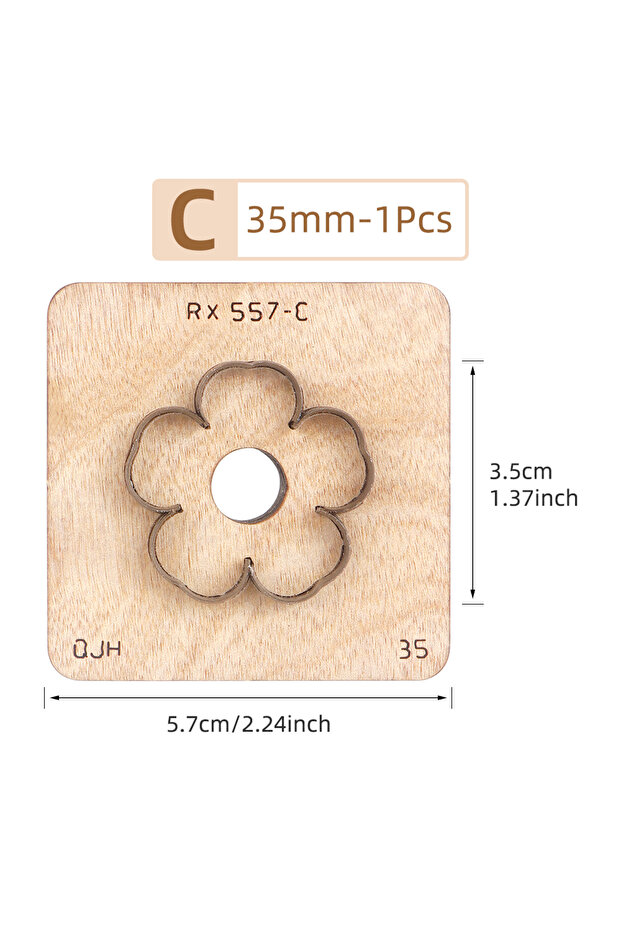 C-35MM 1pcs DIY Leather Cutting Die, Flower Petal Cutter Press Knife, Leather Stars Making Mold Die,