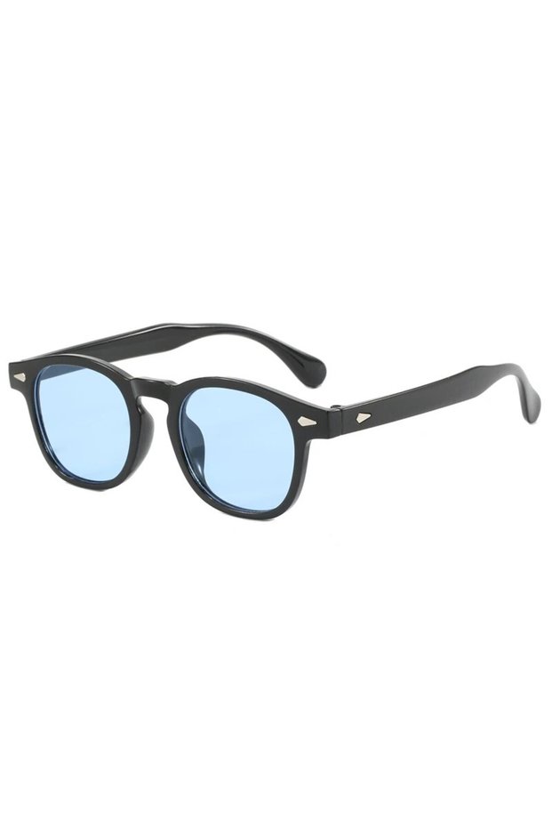 Blue black Vintage Oval Classic 4 Small Ding Stylish Decorative Sunglasses for Men and Women