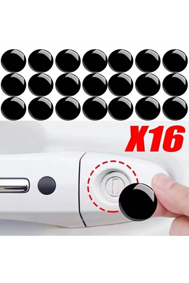 16pcs Car Handle Door Keyhole Lock Core Protective Cover Stickers for BMW Mercedes Benz Audi Volkswa