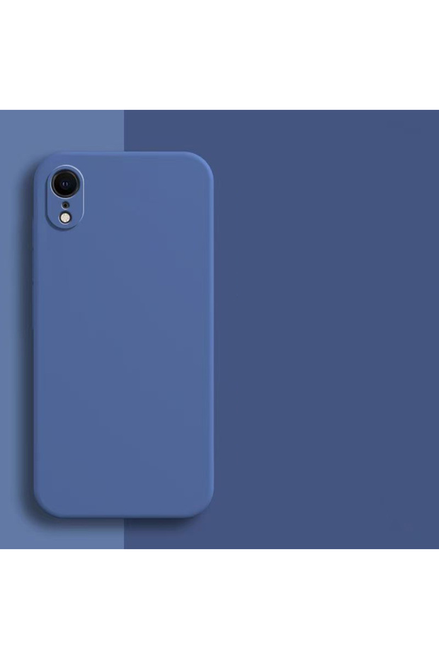 حافظة من السيليكون السائل الأصلي باللون الأزرق لهاتف آيفون XR X Xs Max مقاومة للصدمات من مادة TPU السيليكونية