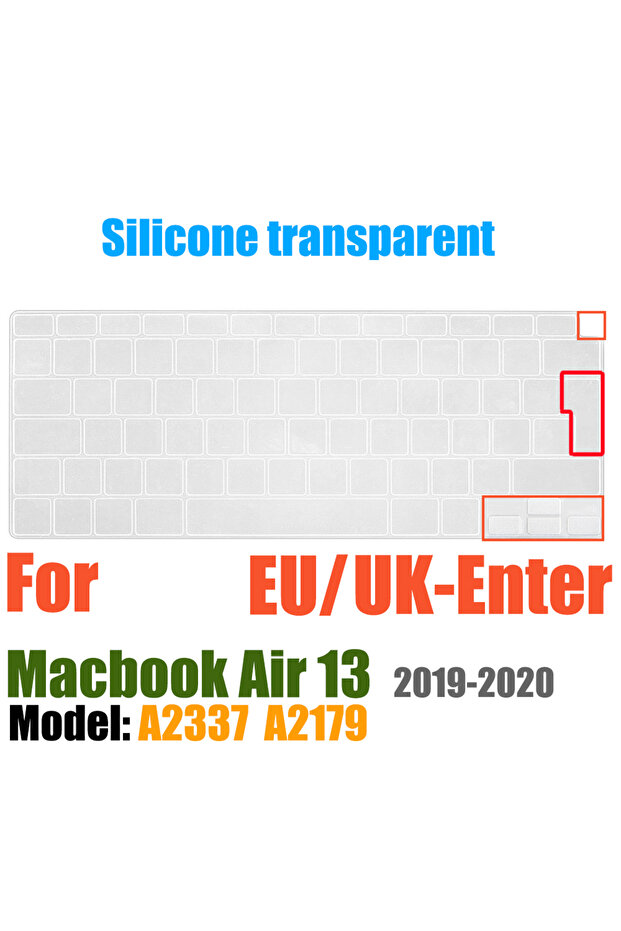 EU Clear A2337 Keyboard Cover For MacBook Air 13 inch 2022 2021 2020 Release A2337 M1 A2179 with Tou