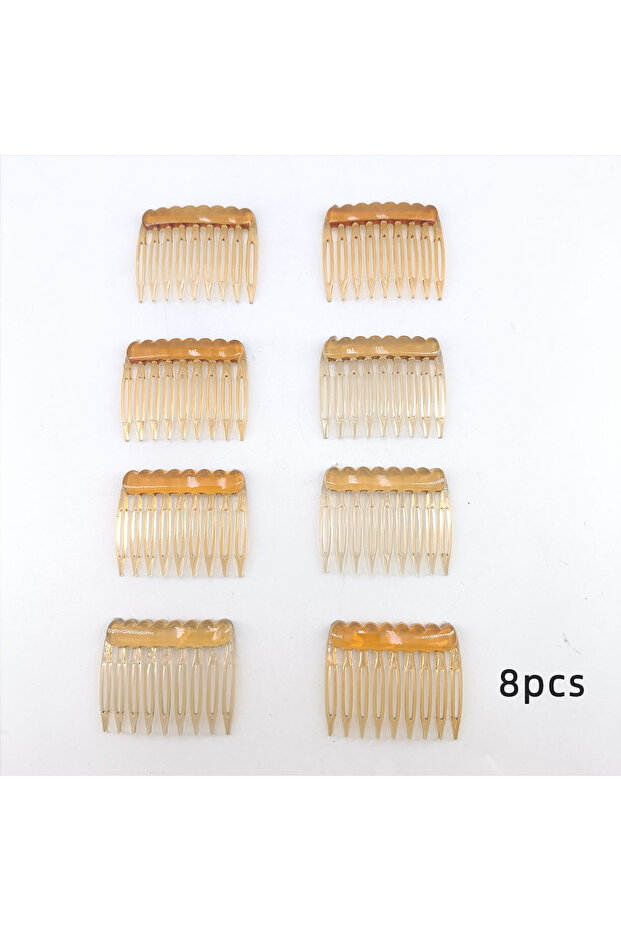 Light Coffee 8 PCS 8PCS 9 Teeth Plastic Hair Side Comb Simple Hair Accessories Strong Hold Hair Comb