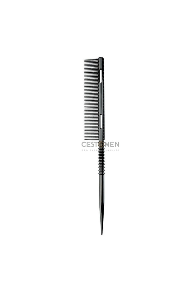 black New Design Rat Tail Aluminium Styling Comb Professional Barber Heat Resistant Men Hair Combs S