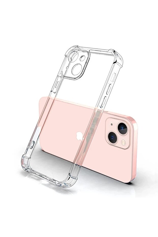 غلاف هاتف شفاف سميك مقاوم للصدمات من السيليكون لهاتف iPhone 15 و14 Plus و13 و12 و11
