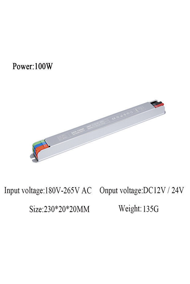 24v 100W Slim LED Driver 60W 100W 200W Power Supply Adapter 220V 230V DC12V 24V Dimmable Ultrathin T