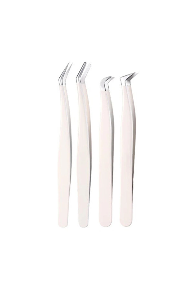 4 PCS SET Multifunctional Tweezers Stainless Steel Eyelash Tweezers Grafting False Eyelash Patches F