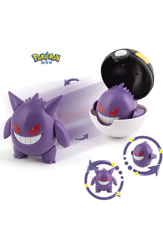 Gengar Original Pokemon Elf Ball Toys Pocket Monsters Figures Model Pikachu Gengar Elf Ball Dragonit