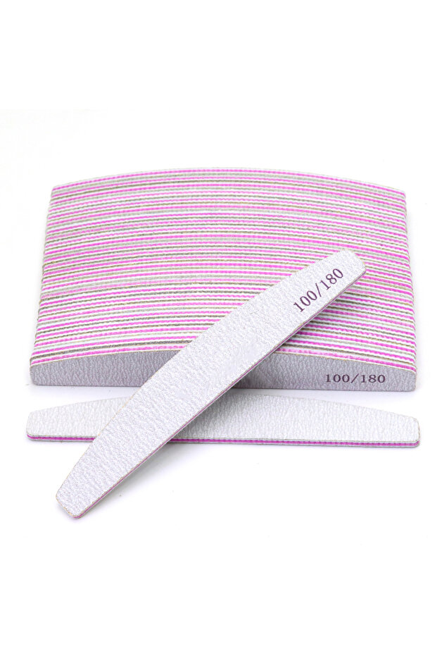 10pcs BY 10pcs Grey Nail Files 100 180 Professional Manicure UV Gel Nail Polish Tool 2-Side Use for