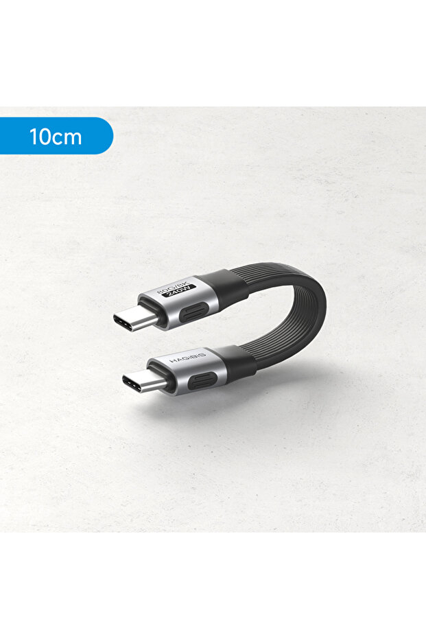كابل Hagibis قصير USB C إلى USB C بطول 0.1 متر، كابل بيانات USB4 V2 كامل الوظائف، سرعة نقل 80 جيجابت في الثانية، دعم 8K، شحن PD بقوة 240 واط