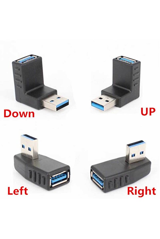 محول BSN لأسفل USB 3.0، كابل تمديد بزاوية 90 درجة (يسار/أعلى/أسفل/يمين) من ذكر إلى أنثى
