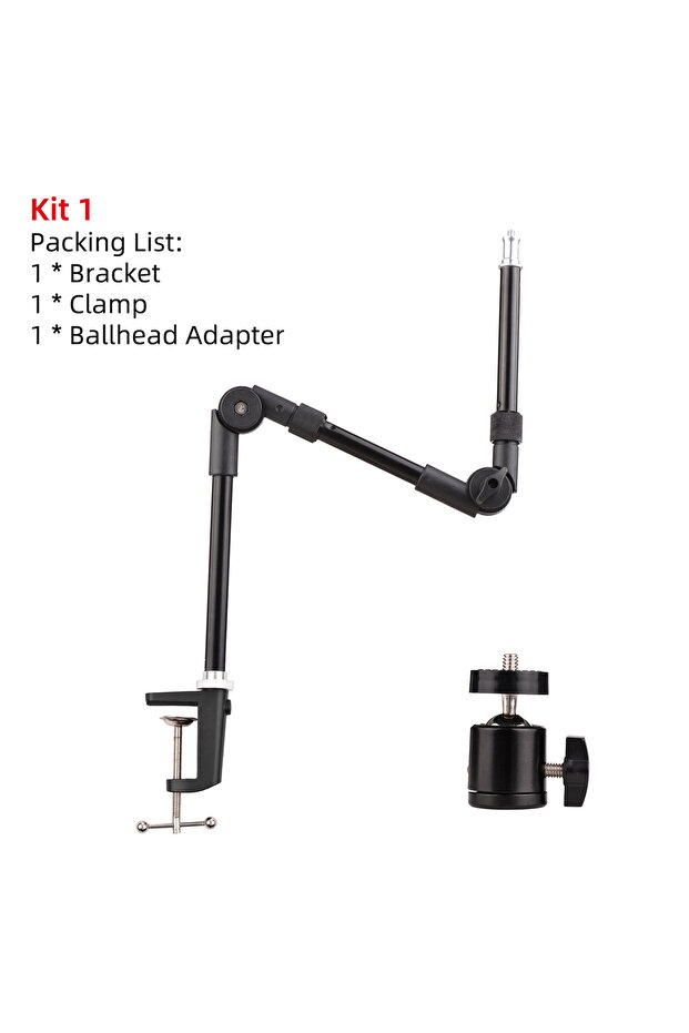 Kit 1 Bracket Andoer ST-01 Flexible Foldable Desk Mount Stand Metal Bracket 3kg Load Capacity for LE