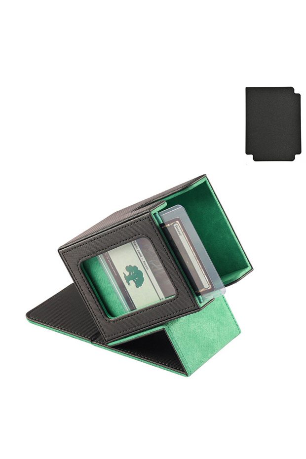 green 100+Cardpack Box Cardpack Box Storage Card Toy Advanced Game Card Clip Sports Card Storage Car