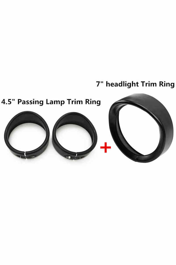 Black set Motorcycle Headlight Trim For Harley Touring Road King Electra Glide Softail FLD/FLH Parts