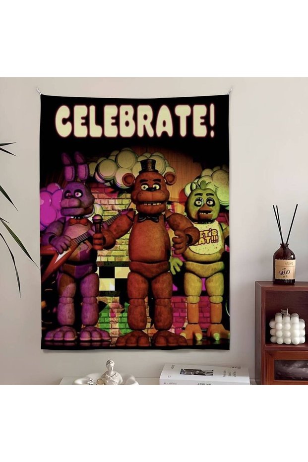 50x90cm z1 Fnaf Five-nights-At-Freddys Tapestry Bedroom Living Bar Garden Outdoor Microfiber festiva
