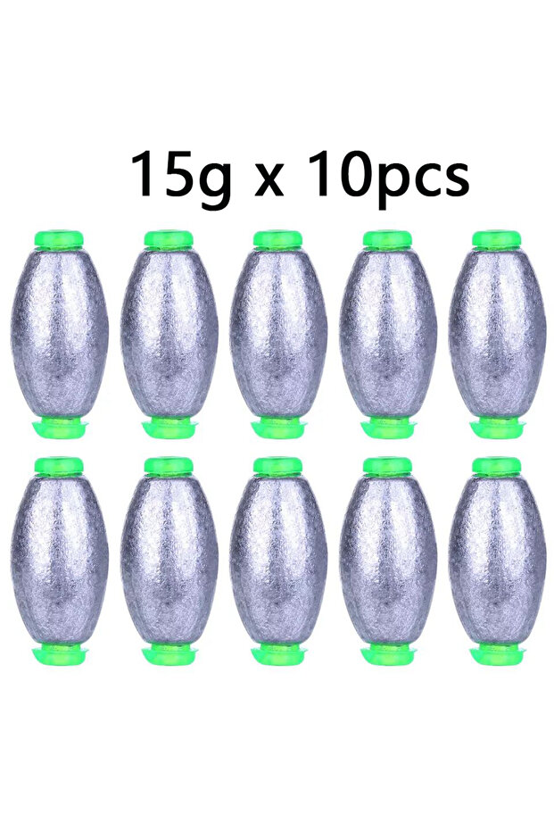 10pcs 15g 5pcs/10pcs Fishing Weight Sinker 2g-30g Olive Shape Slip Shot Sinkers Carp Fishing Accesso