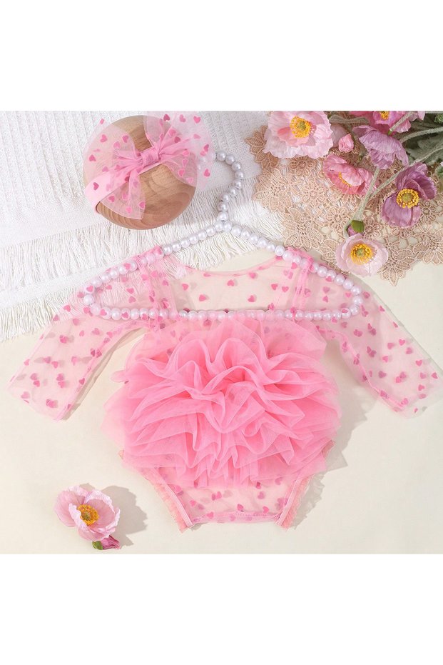 0-1Month Rose Red Ylstee Circular Polka Dot Newborn Photography Romper with Bow Headband Baby Girl P