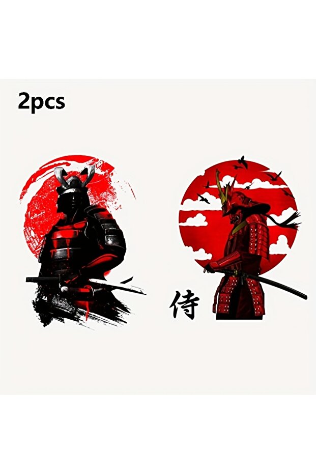 Dark Grey 2pcs Hannya Samurai Car Emblem Japan Sticker 3D Vinyl Badge Motorcycle Moto Styling For Ca