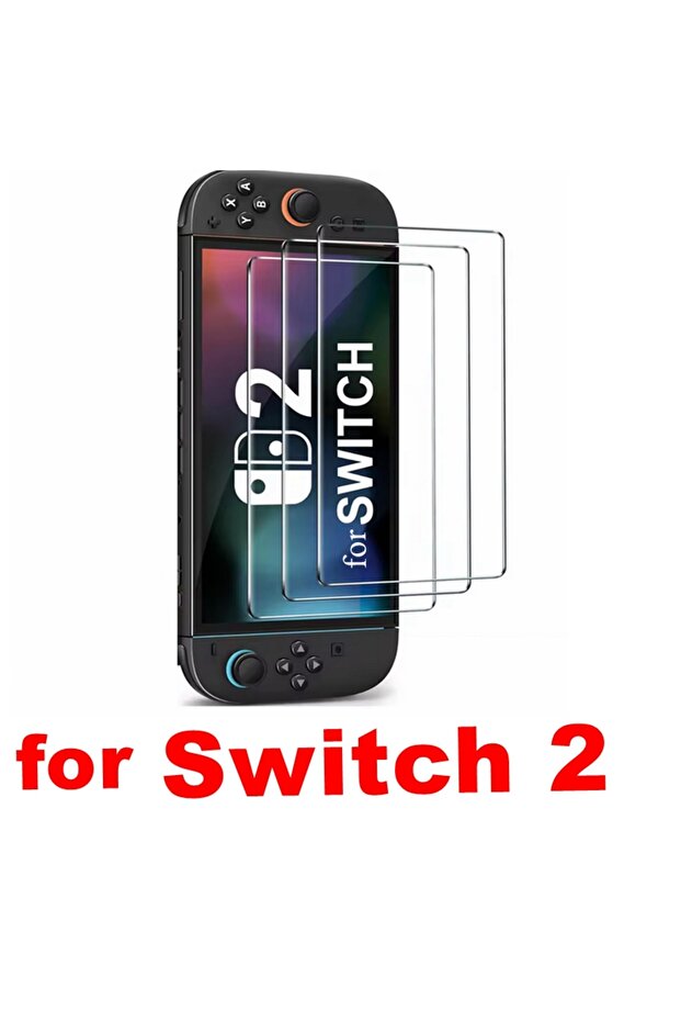 لجهاز Switch 2 2025 3 قطع زجاج مقوى لجهاز Nintendo Switch OLED 3 قطع فيلم واقي للشاشة لجهاز Ni