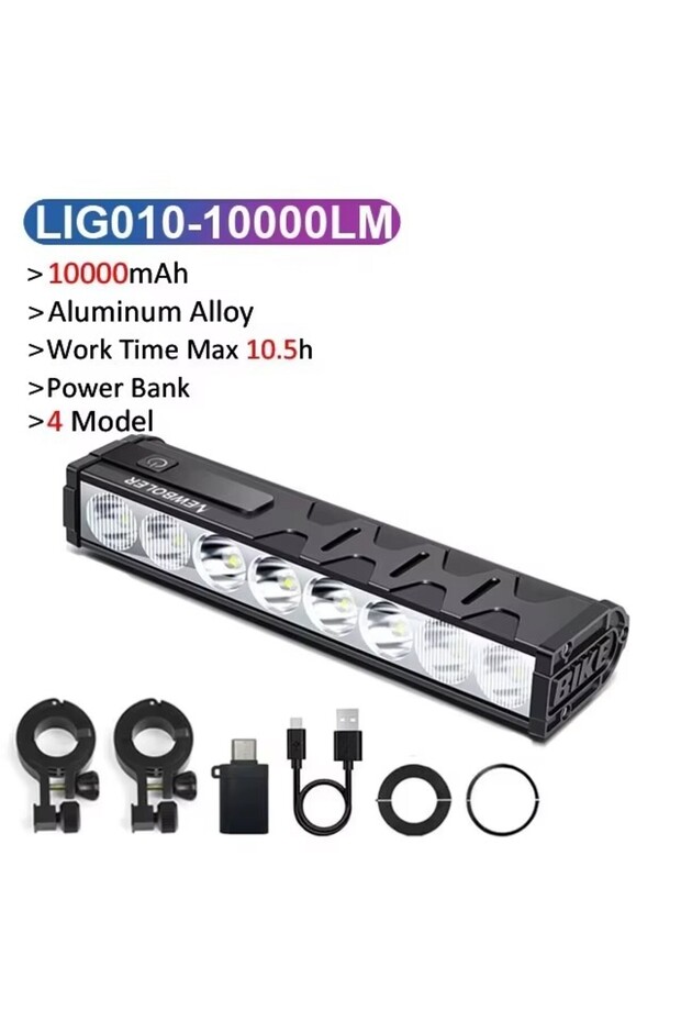 LIG010-10000 NEWBOLER Bicycle Light Front 10000mAh Bike Light 6000Lumen Waterproof USB Charging MTB
