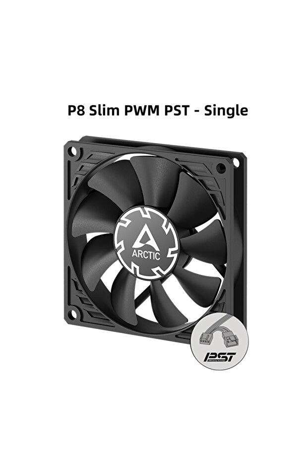 NO RGB black P8 Slim PWM PST ARCTIC P8 Slim PWM PST Black 80mm Fan,Pressure Optimised 15mm Extra Sli