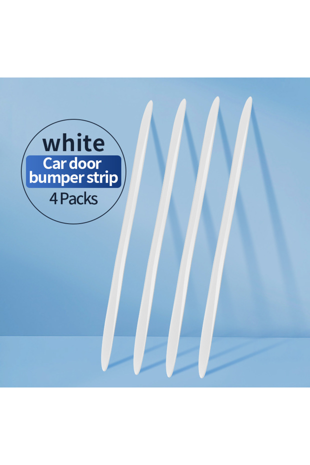 4pcs white Extended and Thickened Car Anti-Collision Strip Silicone Transparent Invisible Door Openi