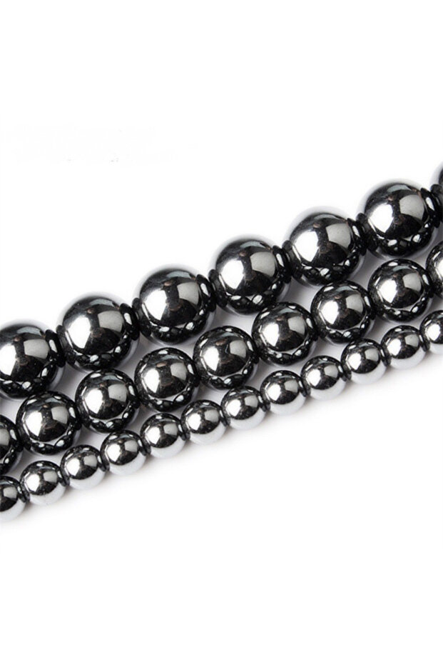 8mm approx 51pcs 6-10mm Natural Stone Hematite Round Beads 6-10mm Non Magnetic Black Gallstone Beads