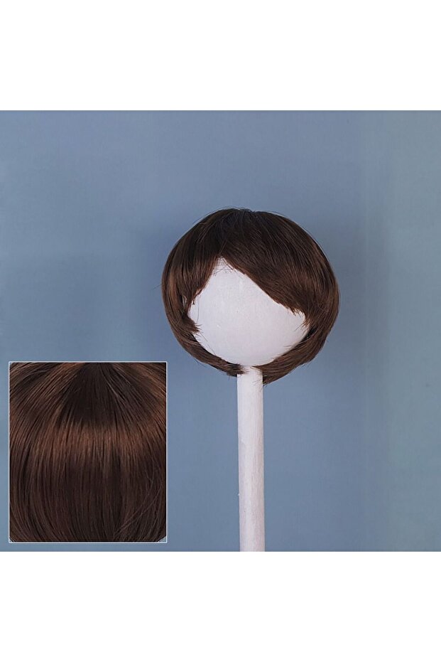 brown Doll Wig High for 1/6 BJD/SD Dolls 16.5-17.5CM Head Circumference Temperature Fiber Straight W