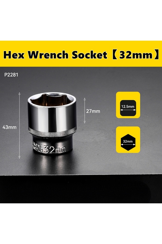 32mm 8-32mm 1/2" Square Drive Socket Bit Removal Tools for Wrench Socket Power Tool Accessories CRV