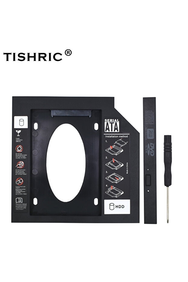 علبة بلاستيكية TISHRIC HDD مقاس 9.5 مم SATA 3.0 Optibay مقاس 9.5 أو 12.7 مم، محرك أقراص صلبة SSD DVD مقاس 2.5 بوصة، قرص مضغوط