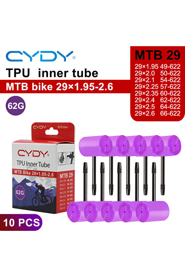 29x1.95-2.6 10PCS CYDY TPU MTB Bike Inner Tube Camera 29 26 27.5 29x1.95 2.0 2.1 2.2 2.3 2.4 2.5 2.6