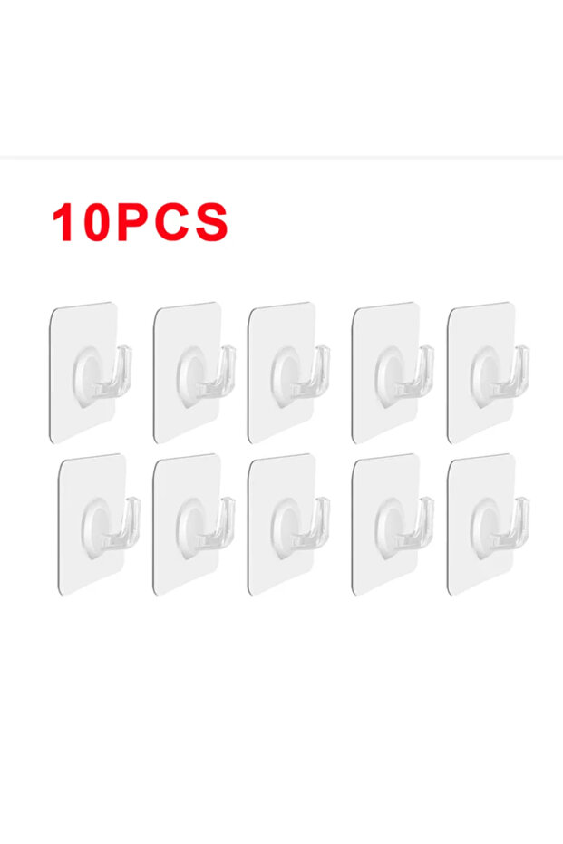 D03-10PCS 5/10/20 قطعة خطاف ذاتي اللصق شفاف للباب والجدار، رف حمل للأطفال والأحمال الثقيلة للمطبخ والحمام