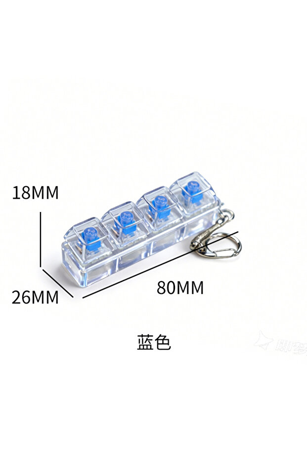 4 Keys blue New 3/4/9 Keys Finger Keyboard Keycap Stress Relief Fidget Keychain Pass The Time Key Bu