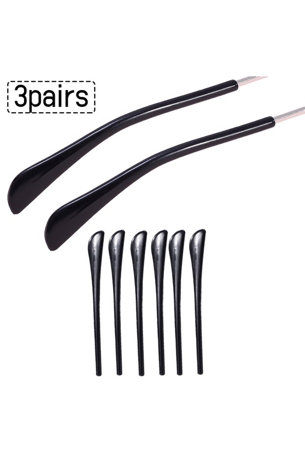 3pairs Black 3/5/10 Pairs Silicone Non-Slip Glasses Leg Covers Non-Slip Ear Hook Bracket Sunglasses