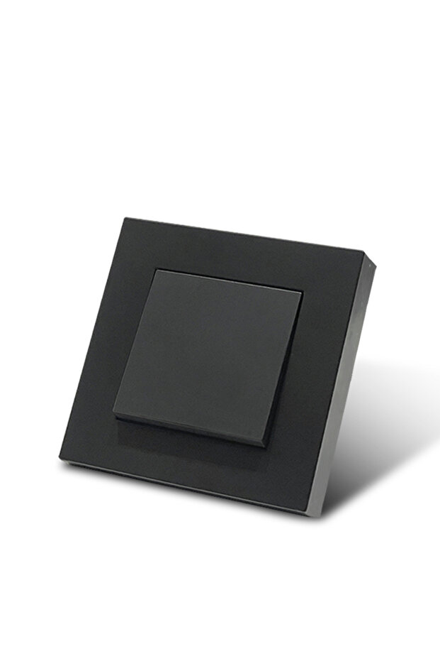 EU 1 Gang 1 Way Switch WESA Black Wall Double Socket 16A EU Standard Electrical Outlet Standard Grou