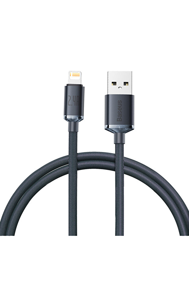 كابل USB أسود بطول 1.2 متر لأجهزة iPhone 14 و13 و12 Pro Max وX وXR وXS و8 و7 و6s و6 وiPad، يدعم الشحن السريع ونقل البيانات
