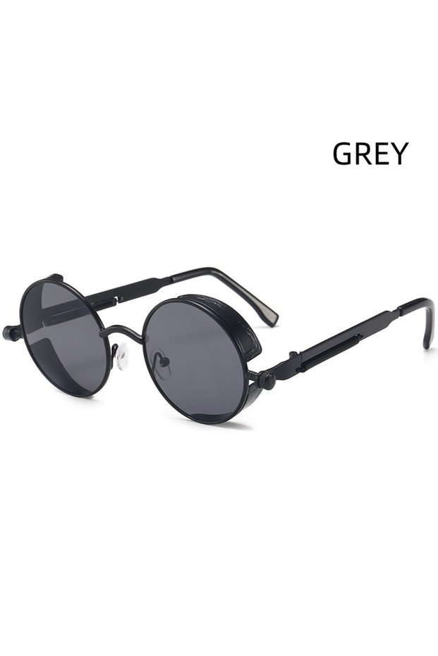 Grey Steampunk Glasses New Fashion Round Sunglasses Europe And The United States Retro Glasses Trend
