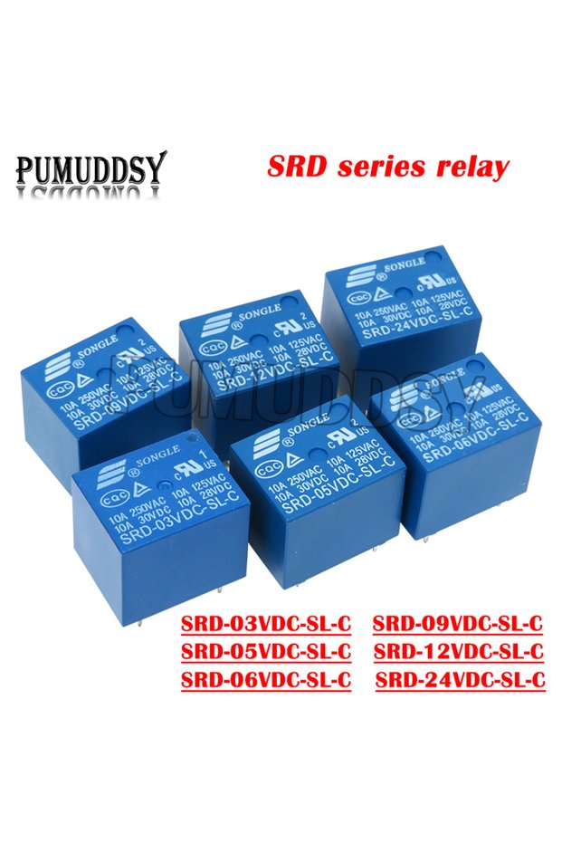 12v 5PCS Relay SRD-03 05 09 06 24 12VDC-SL-C 5PINS 3V 5V 9V 6V 24V 12V High-quality SRD-03VDC-SL-C S